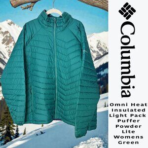Columbia Jacket Omni Heat Insulated Light Pack Puffer Lite Women's 3 XL Green